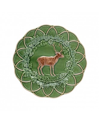 Farfurie pentru desert, ceramica, 24.5 cm, Deer Bosque - BORDALLO PINHEIRO